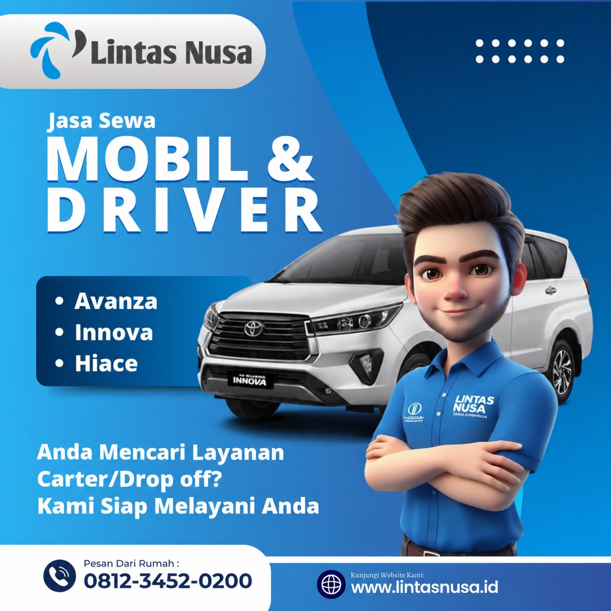 Carter drop off mobil Lintas Nusa untuk rute Jawa Timur dan Bali
