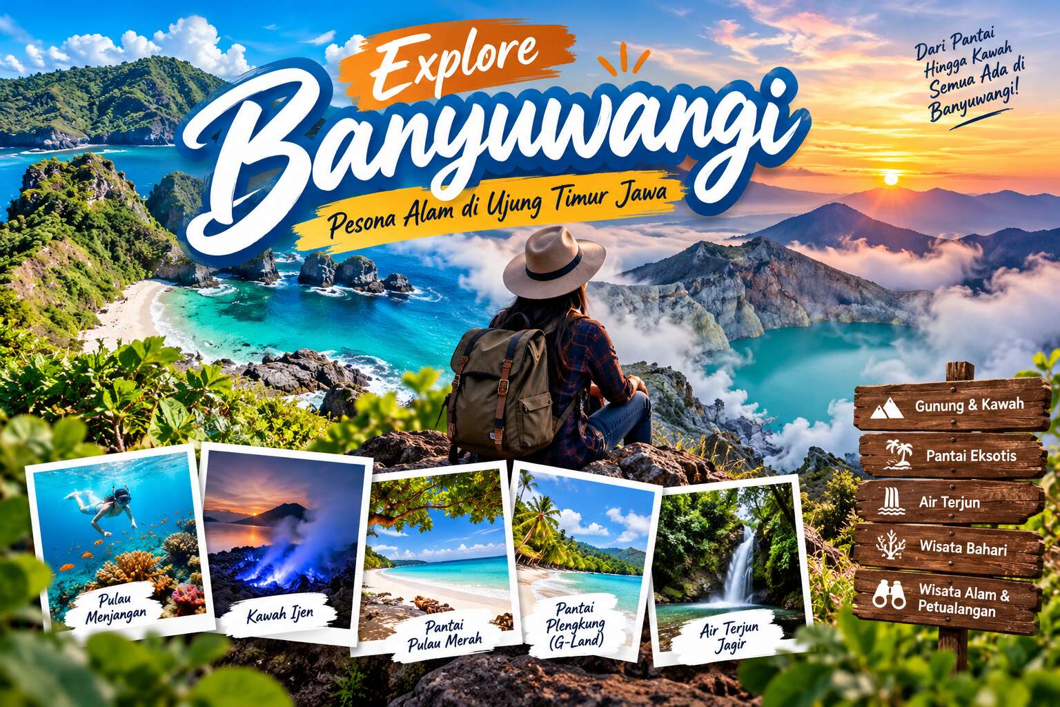 Poster Wisata Banyuwangi: Pesona Alam Timur Jawa